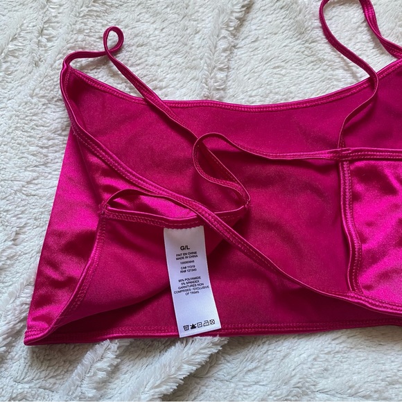 Pink cami / bralette / satin like pretty colour - Picture 3 of 5